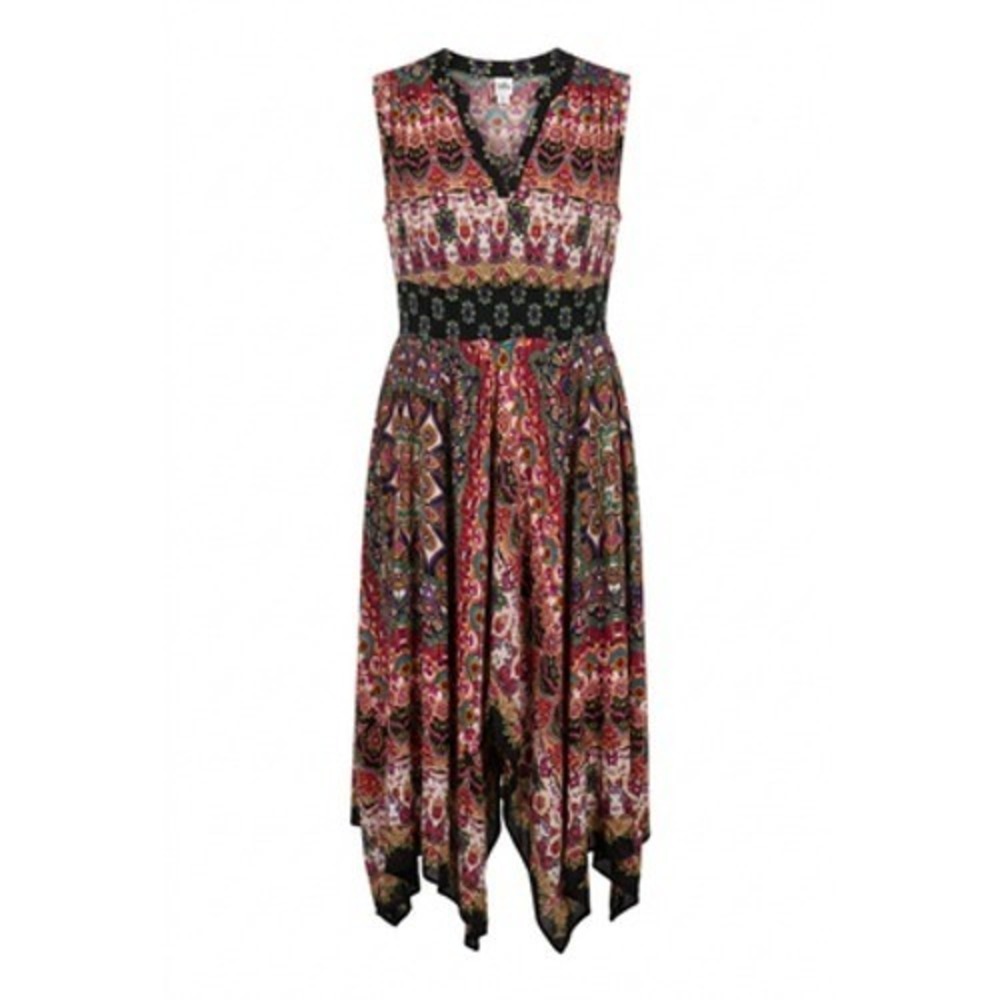 Bila Dress Women XXL Paisley Maxi Smocked Boho Festival Hippie Gypsy